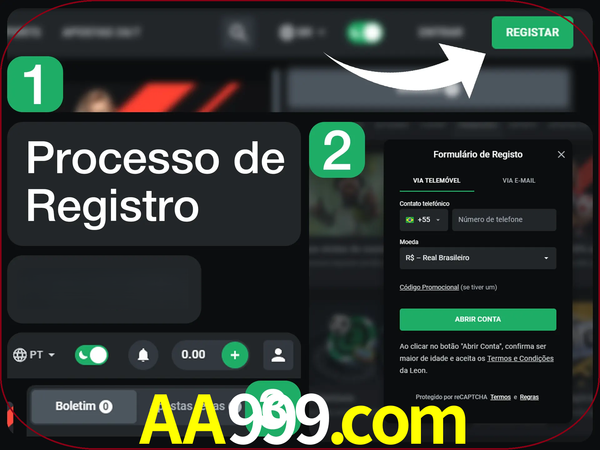O processo de registro na LeonBet é simples.